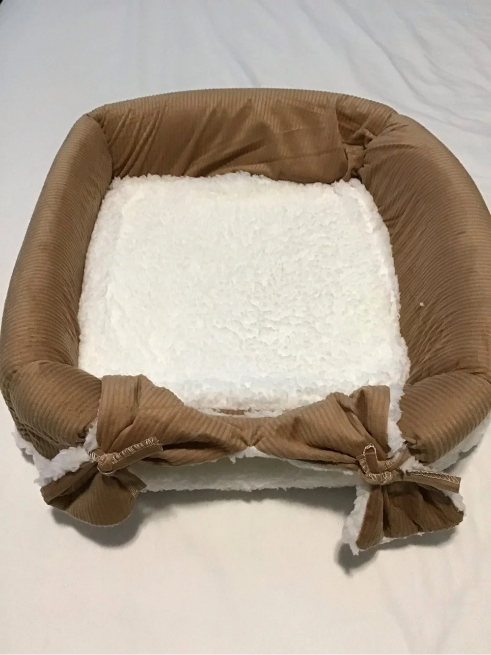 Cat Bed with Curtains, Cat Hideout, Cat Cave, Foldable Cat Bed, Tan,Size M